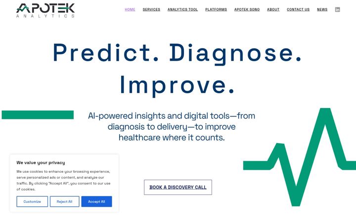 Screenshot of apotekanalytics.com