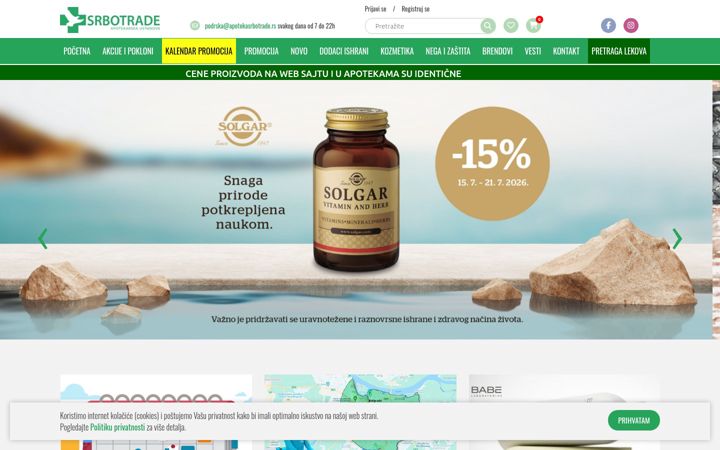 Screenshot of apotekasrbotrade.rs