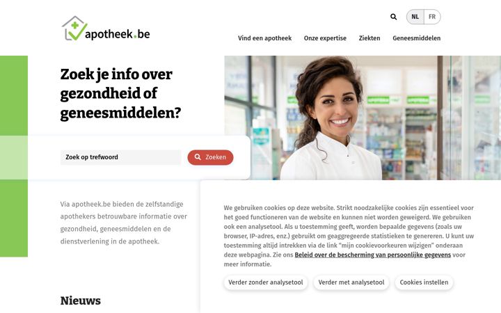 Screenshot of apotheek.be