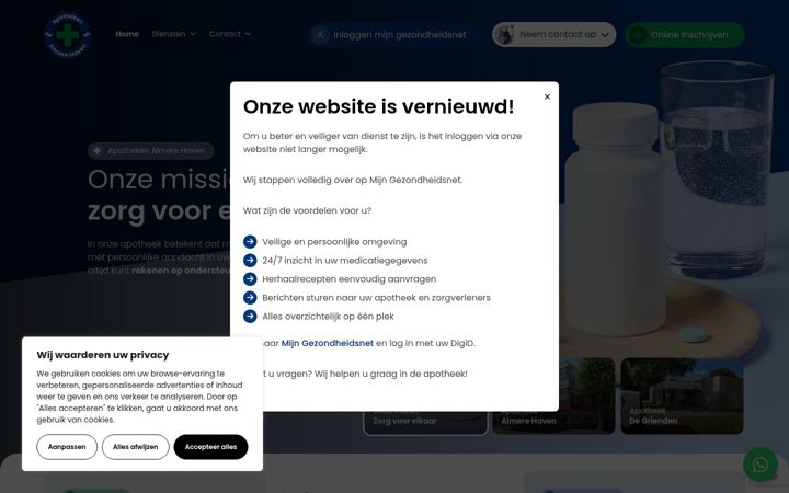 Screenshot ta' apotheekalmere.nl