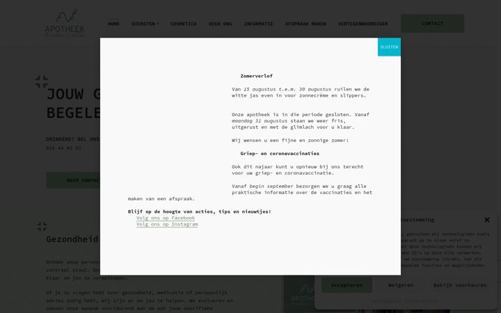 Screenshot of apotheekanneleenvochten.be
