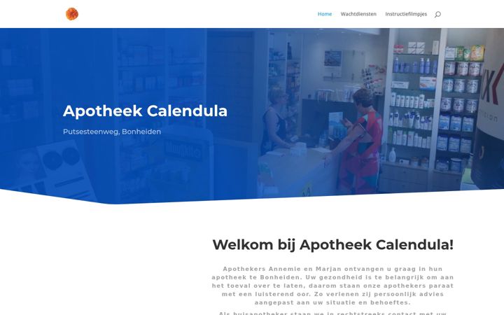 Screenshot ta' apotheekcalendula.be