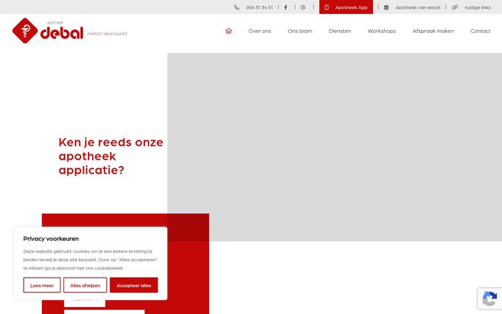 Screenshot ta' apotheekdebal.be