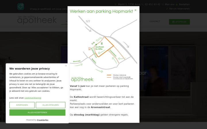 Screenshot ta' apotheekdewitte.be