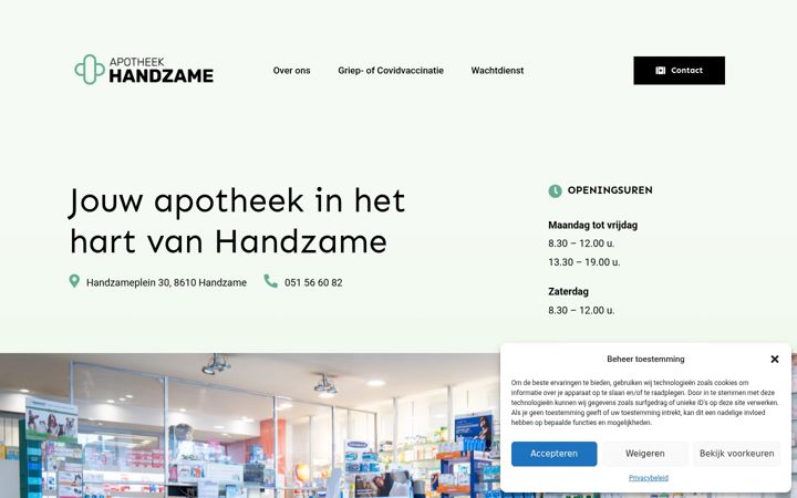 Screenshot ta' apotheekhandzame.be