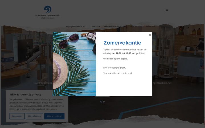 Screenshot ta' apotheeklemelerveld.nl
