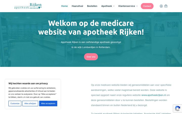 Screenshot of apotheekrijken-medicare.nl