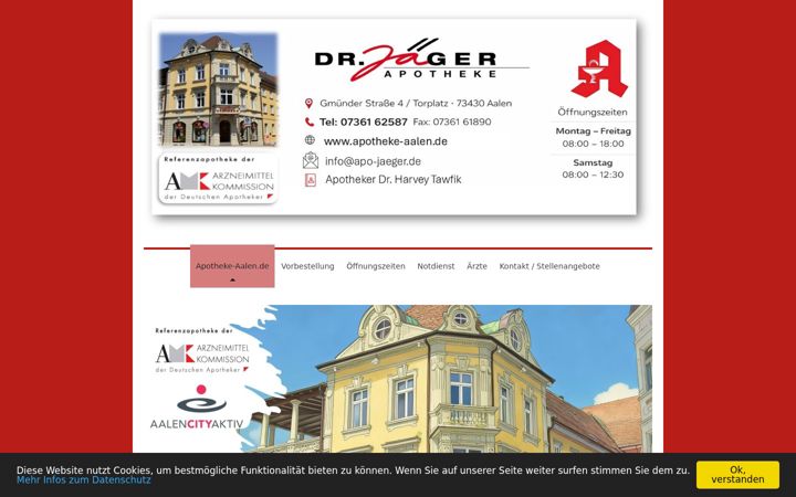 Ekrano kopija apotheke-aalen.de