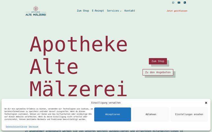 Ekrano kopija apotheke-alte-maelzerei.de