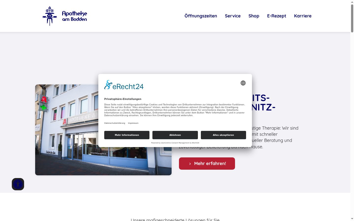 Screenshot of the consent banner shown before any interaction