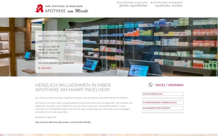Screenshot of apotheke-am-markt-ingelheim.de