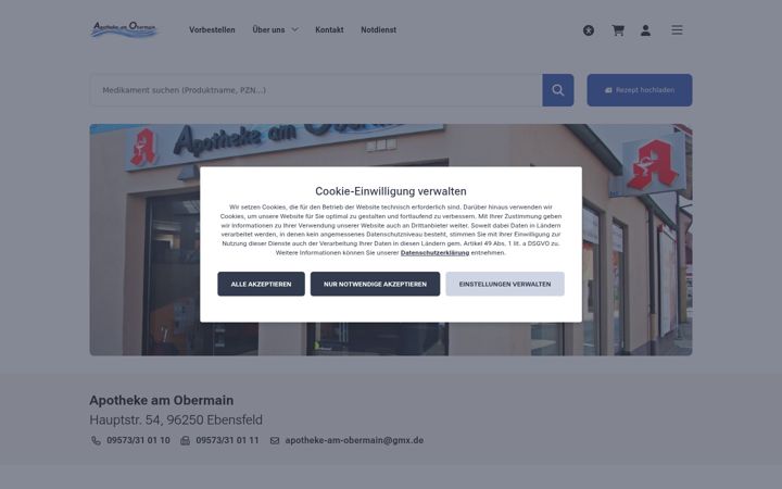 Zrzut ekranu apotheke-am-obermain.de