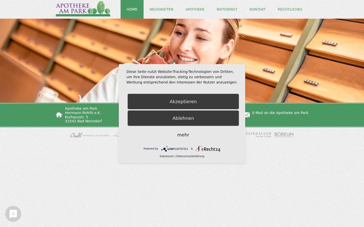Ekrānuzņēmums no apotheke-am-park-badnenndorf.de