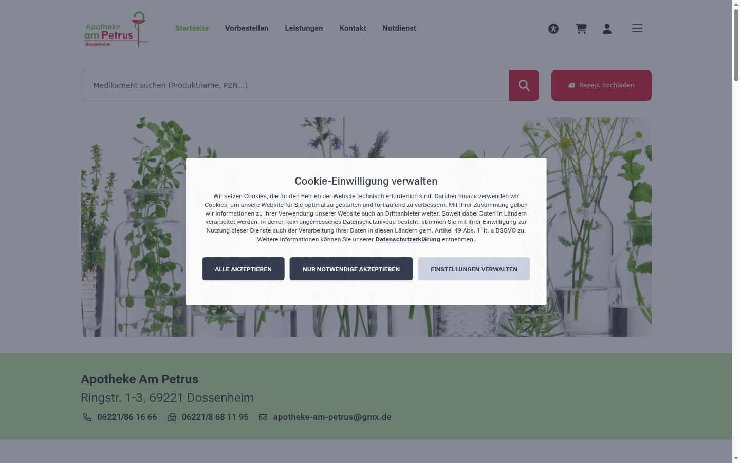 Screenshot of the consent banner shown before any interaction