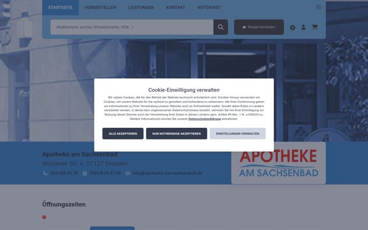 Zrzut ekranu apotheke-am-sachsenbad.de