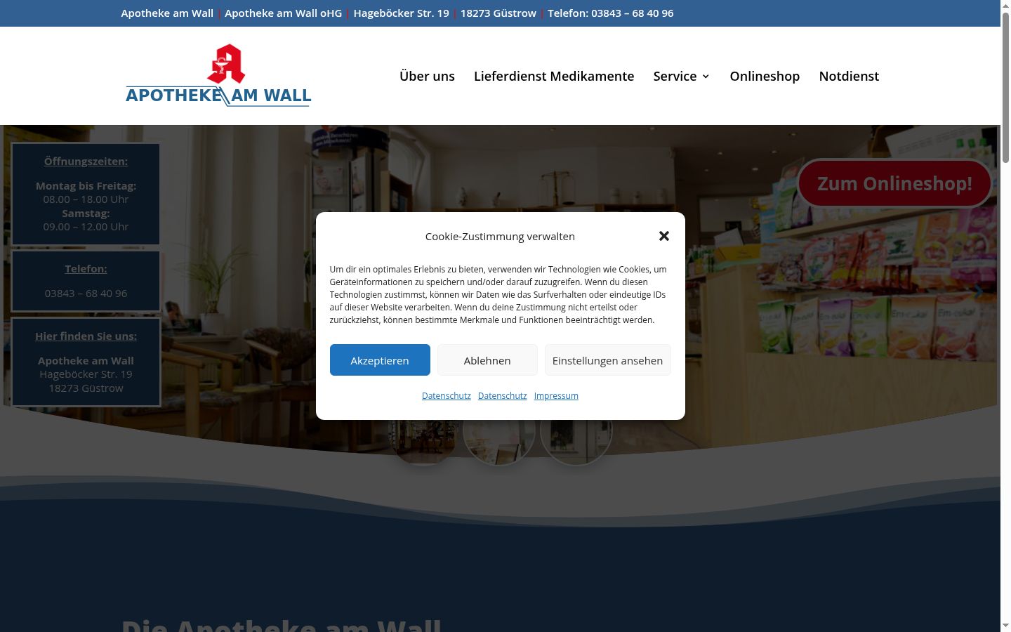 Screenshot del banner di consenso mostrato prima di qualsiasi interazione