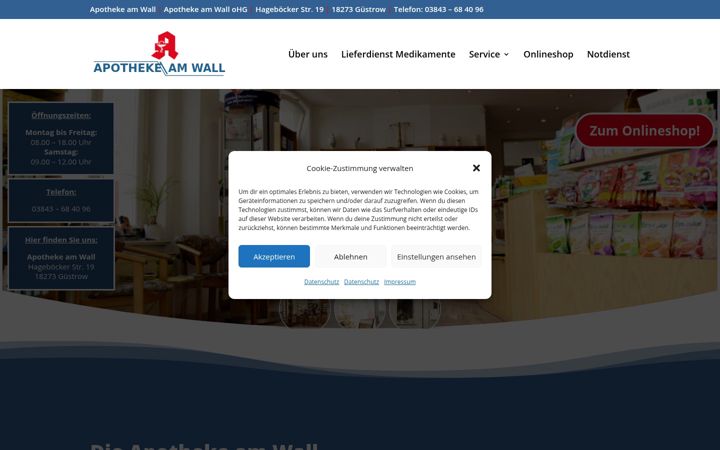 Snímek obrazovky apotheke-amwall.de