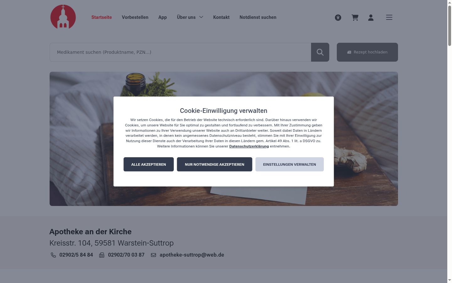 Snímek obrazovky baneru souhlasu zobrazeného před jakoukoli interakcí