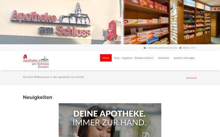 Screenshot of apotheke-birstein.de