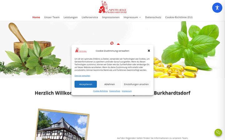 Snímek obrazovky apotheke-burkhardtsdorf.de