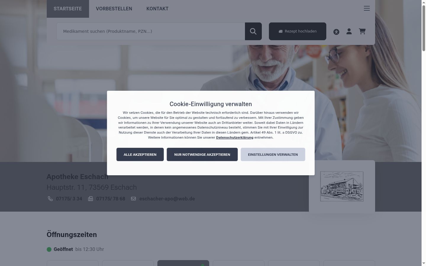 Screenshot del banner di consenso mostrato prima di qualsiasi interazione