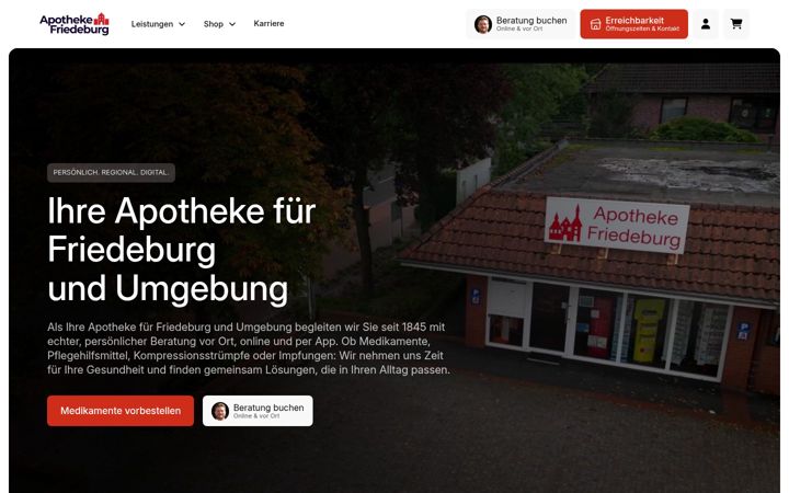 Ekrānuzņēmums no apotheke-friedeburg.de