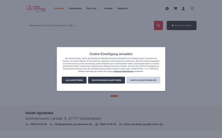 Ekrānuzņēmums no apotheke-ganderkesee.de