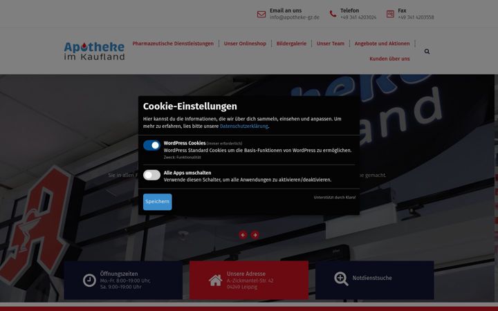 Screenshot of apotheke-gz.de