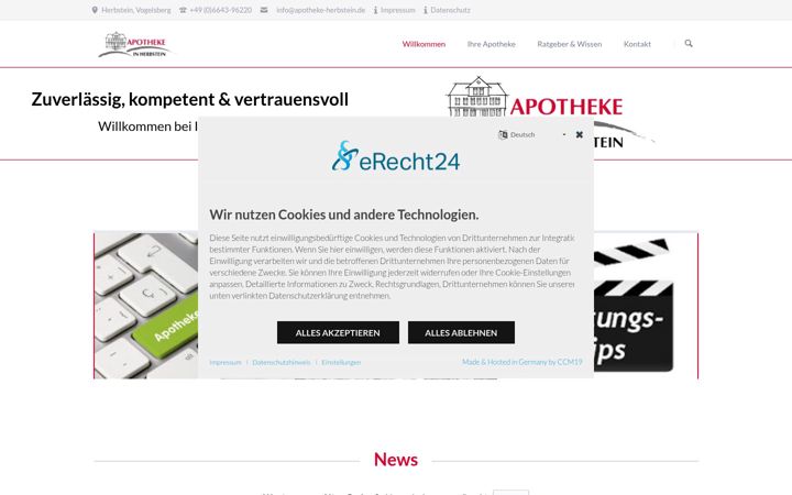 Screenshot of apotheke-herbstein.de