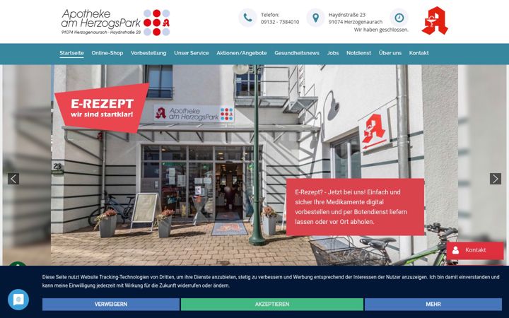 Screenshot of apotheke-herzogspark.de