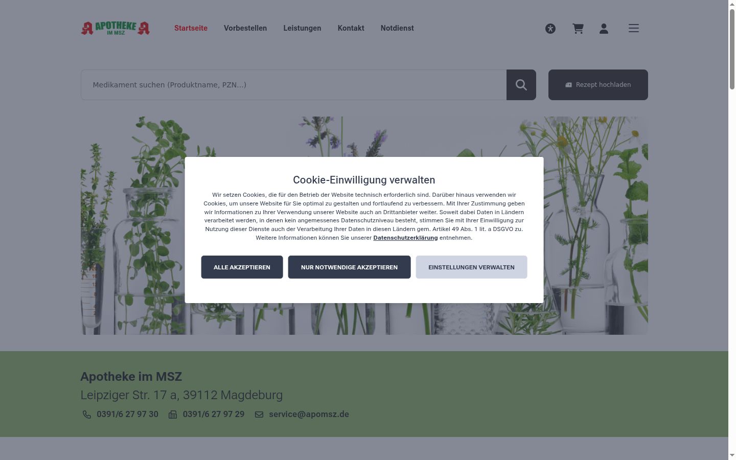 Screenshot tal-banner tal-kunsens muri qabel kwalunkwe interazzjoni