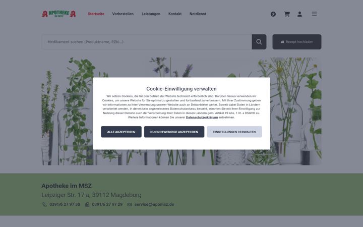 Screenshot ta' apotheke-im-msz.de
