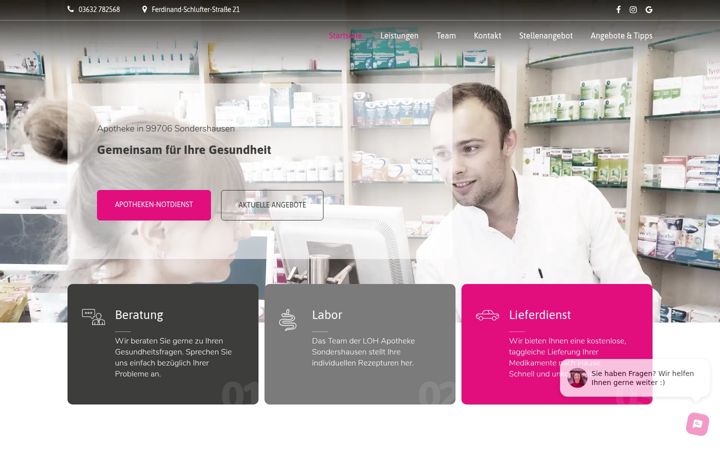 Ekrānuzņēmums no apotheke-in-sondershausen.de