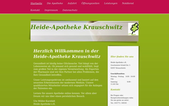 Ekrānuzņēmums no apotheke-krauschwitz.de