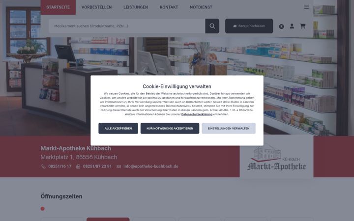 Ekrānuzņēmums no apotheke-kuehbach.de