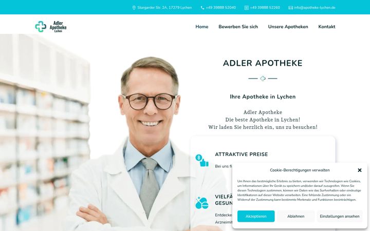 Screenshot ta' apotheke-lychen.de