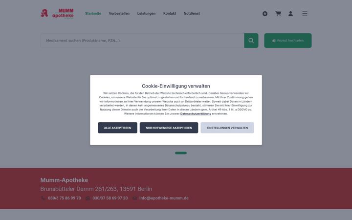 Screenshot of apotheke-mumm.de