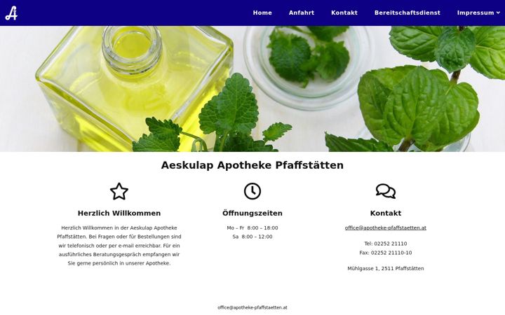 Screenshot of apotheke-pfaffstaetten.at