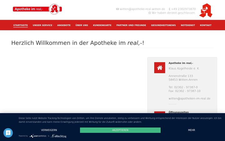 Screenshot of apotheke-real-witten.de