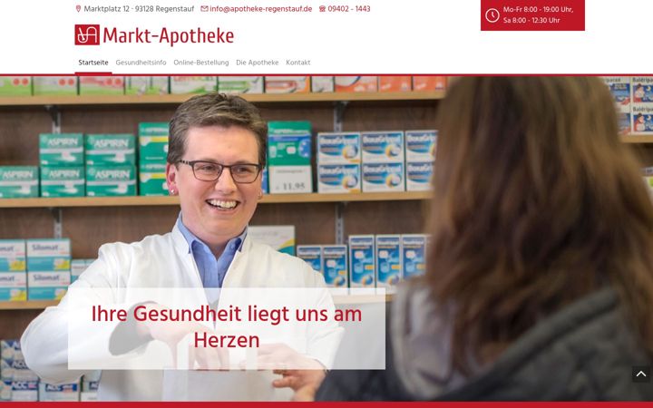 Ekrānuzņēmums no apotheke-regenstauf.de