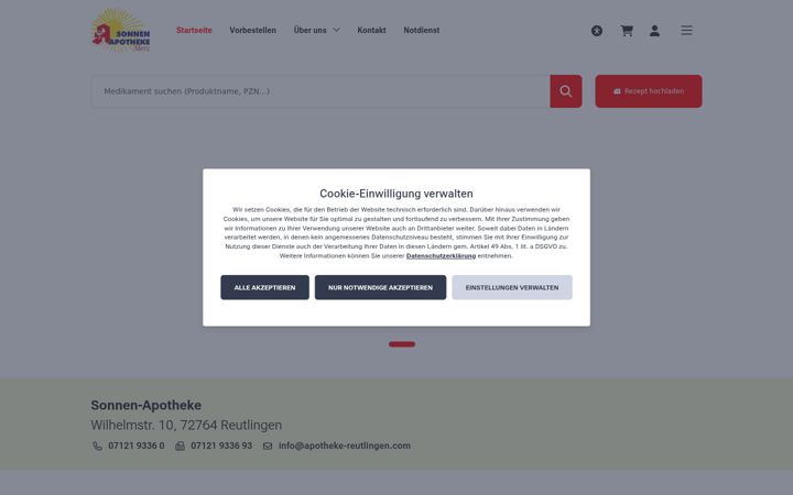 Screenshot of apotheke-reutlingen.com
