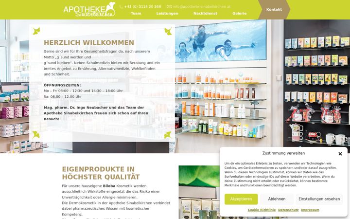 Screenshot von apotheke-sinabelkirchen.at