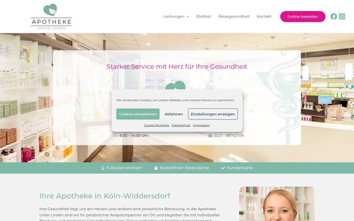 Screenshot of apotheke-unter-linden.de