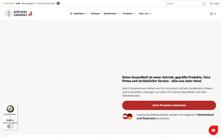 Screenshot ta' apotheke-zaversky.ch