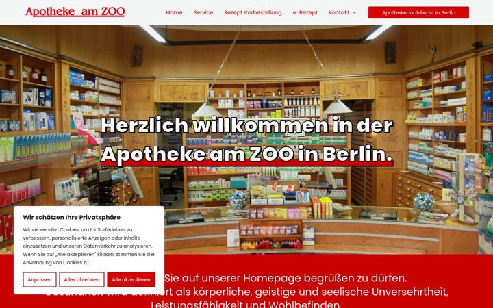 Screenshot ta' apothekeamzoo.de