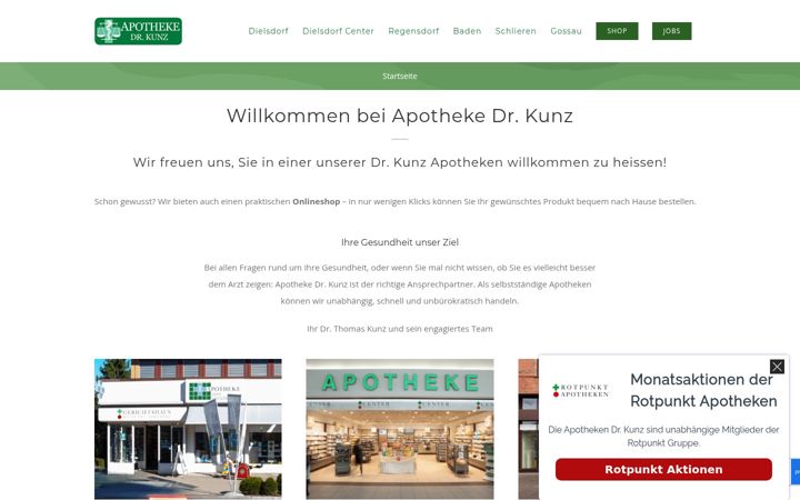Screenshot of apothekedrkunz.ch