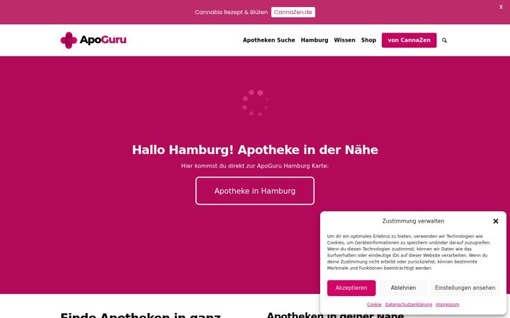 Screenshot ta' apothekeinhamburg.de