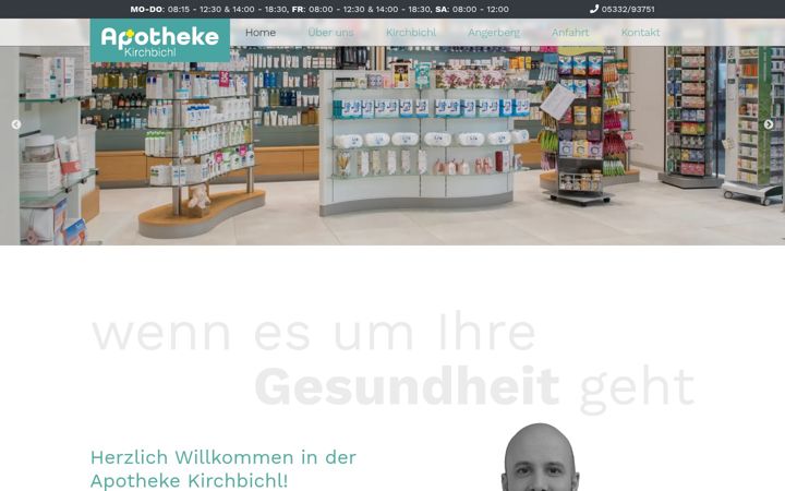 Kuvakaappaus sivustosta apothekekirchbichl.at