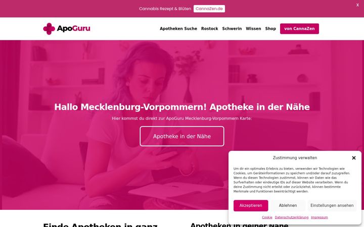 Screenshot stránky apothekemv.de