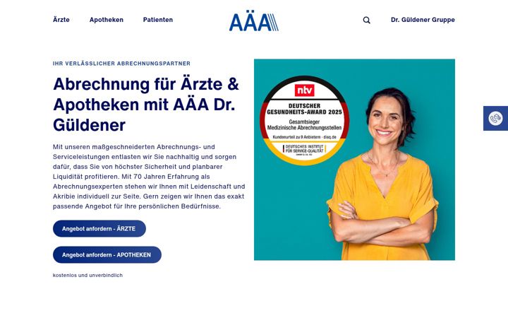 Screenshot stránky apotheken-aerzte.de
